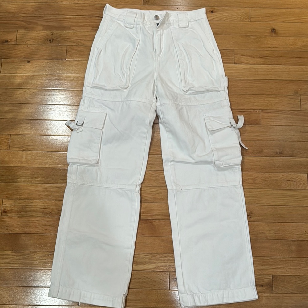 Chic White Cargo Trousers